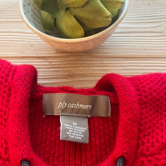 Ply Cashmere Red Women's Sweater - Picture 3 of 7